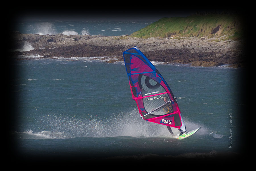 Rik out windsurfing in Scraggane Bay, Co Kerry, Ireland