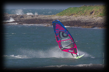 Rik out windsurfing in Scraggane Bay, Co Kerry, Ireland