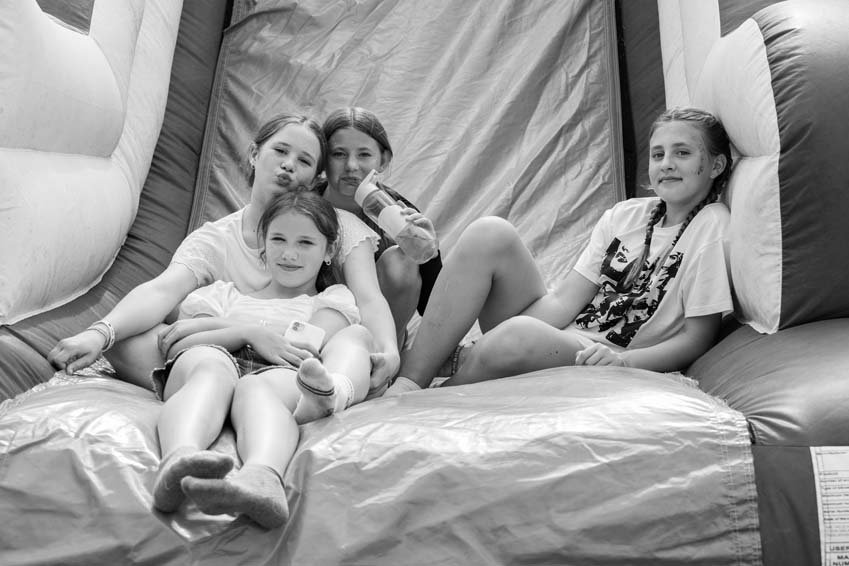 Girls relaxing at their primary school leavers party
