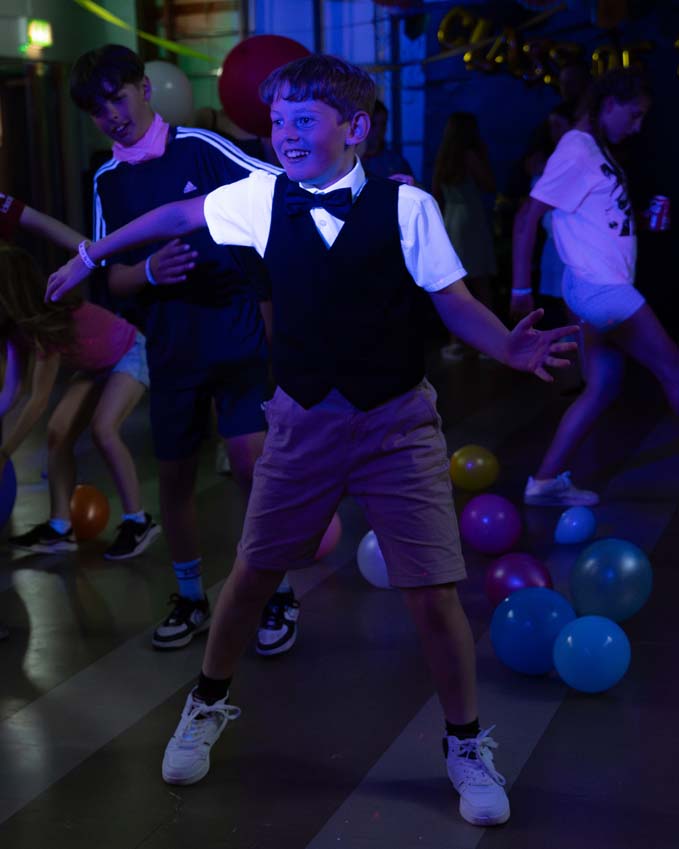 Leavers party danding at KidZco disco at SMSJ North Luffenham