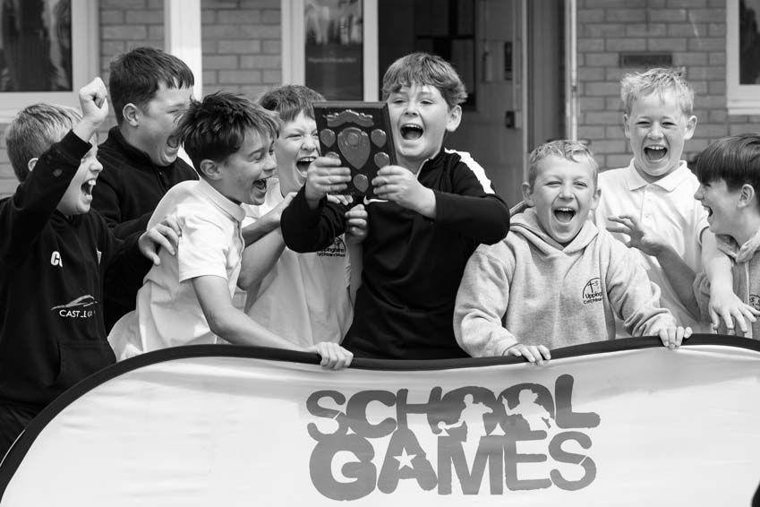 Uppingham C of E Primary School Rutland cricket competition winners celebrating