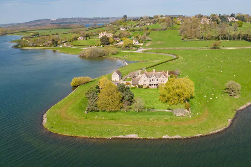 The Old Hall at Hambleton on the shore of Rutland Water photographed in the spring sunshine for Lyndon Estate