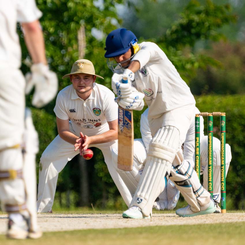 Uppingham Town Cricket Club 1st XI playing a home match at Castle Hill Rutland