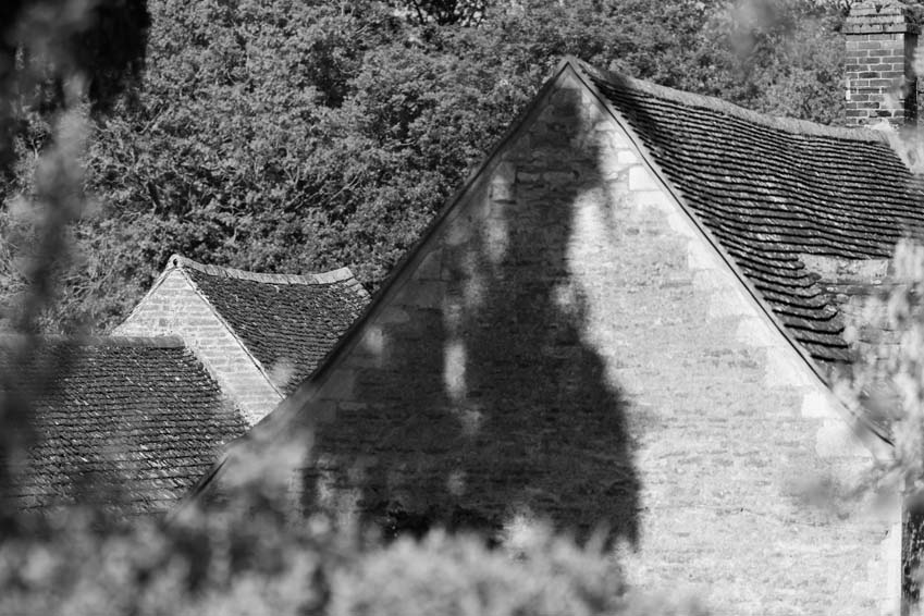 Collyweston Slate roofing caught in the sunlight at Lyndon Rutland