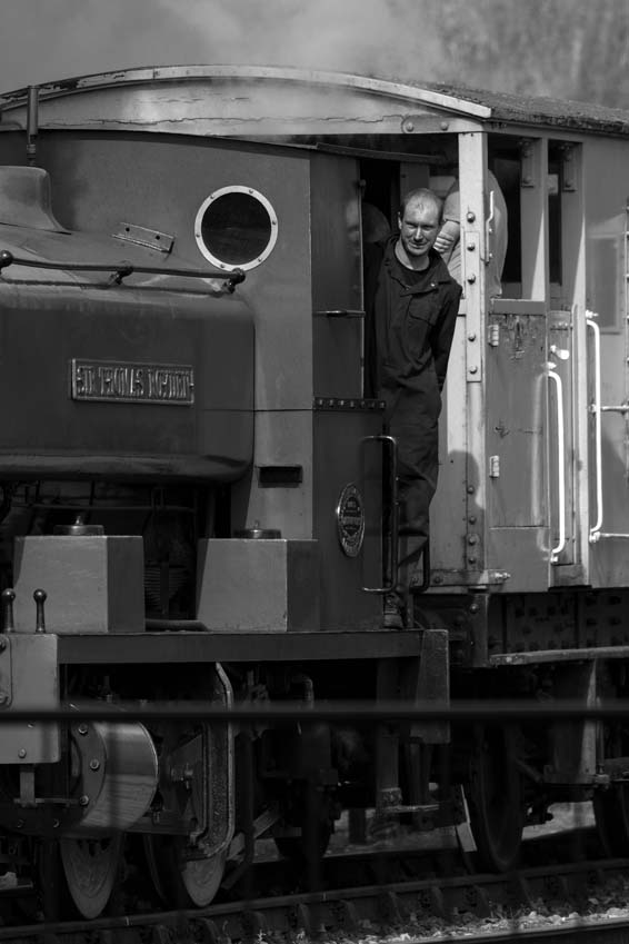 Train driver at Rocks by Rail Rutland