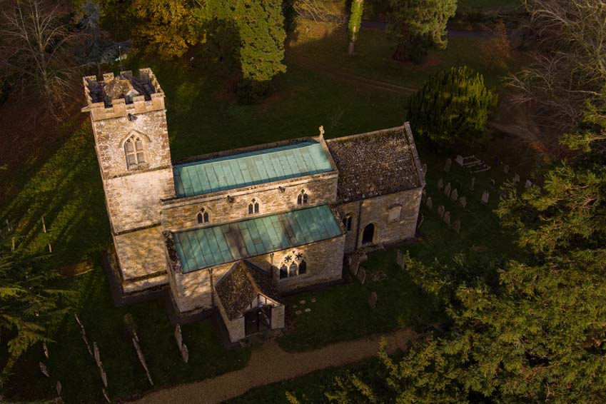 Lyndon Parish Church St Martin of Tours Aerial Photography Rutland